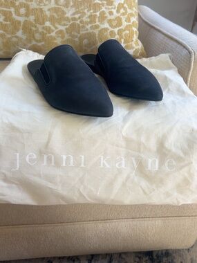 Jenni Kayne Black Leather Kitten Heel Pointed Mule Size 36 US 6